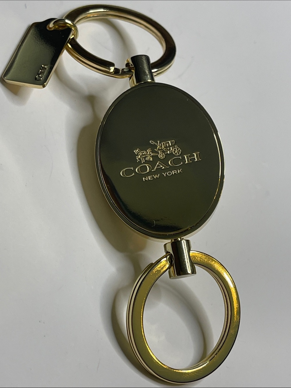 Coach Gold-Tone Valet Keyring with Coach Tag - Picture 3 of 4